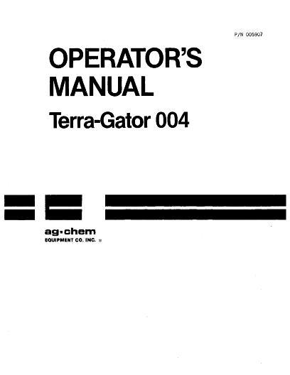 AGCO 004 TerraGator (6CTA, man trans, 1997-98) Operator Manual AG005907 English