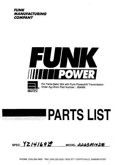 AGCO 004 TerraGator (Funk powershift) Parts Book AG054069 English