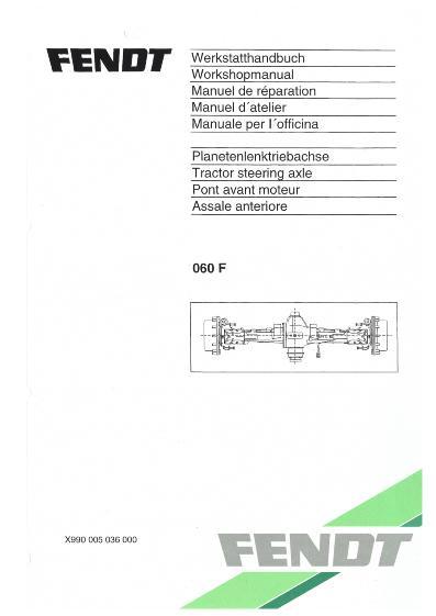 AGCO 060F Tractor Steering Axle (section) Service Manual 72420201 English