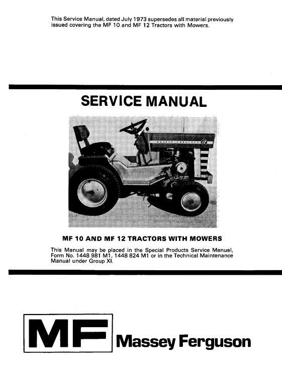 AGCO 10 12 12G Lawn Tractor (Hydra-Speed & Vari-Speed) Service Manual 1448836M1 English