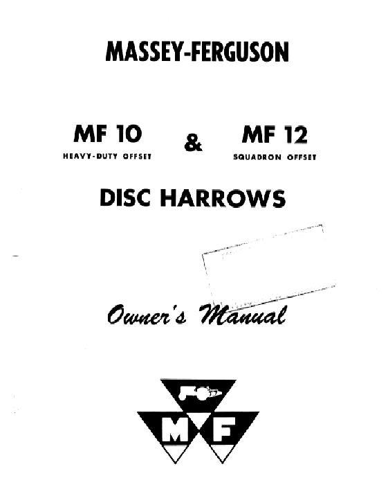 AGCO 10 12 Disc Harrow (offset) Operator Manual 690247M1 English