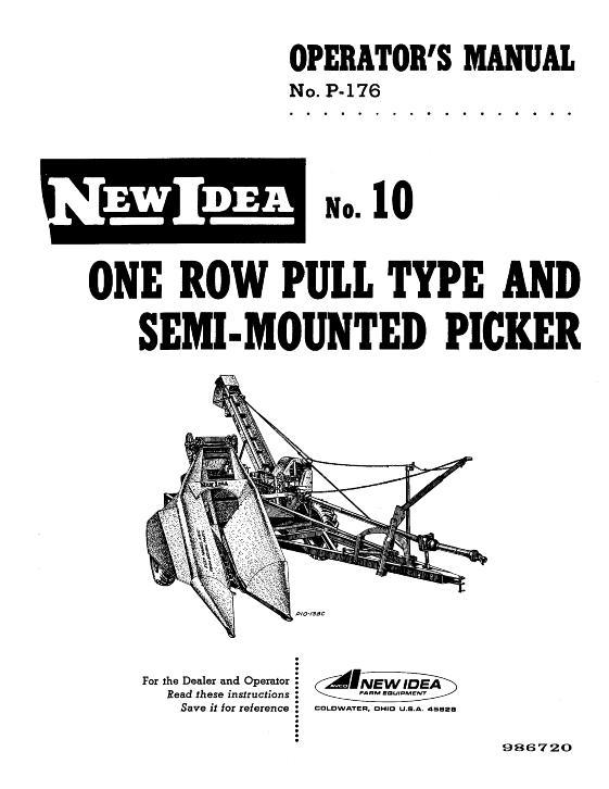 AGCO 10 Corn Picker (1 row) Operator Manual 986720 English