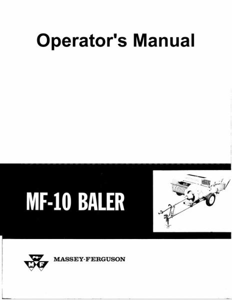 AGCO 10 Rectangular Baler (twine) Operator Manual 690399M3 English