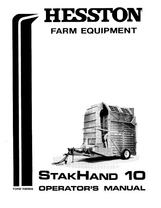 AGCO 10 SH10 StakHand (1975, sn 7350 to 10158) Operator Manual 7080856 English