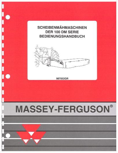 AGCO 100 Series Disc Mower Operator Manual 987052GR German