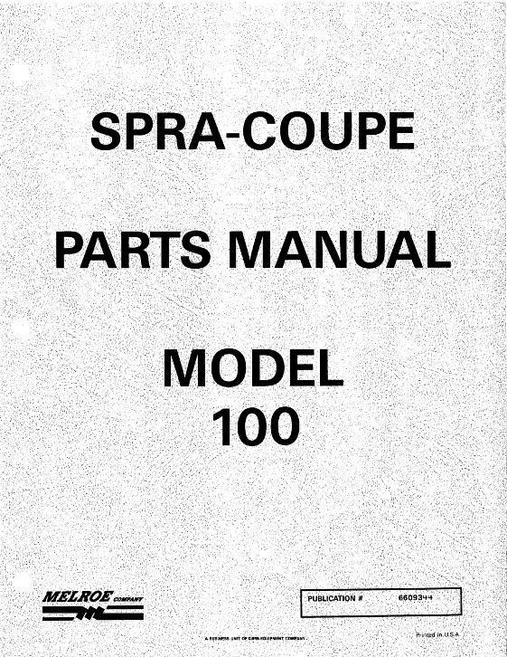 AGCO 100 Sprayer Parts Book 6609344 English
