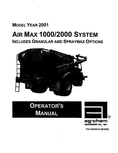 AGCO 1000 2000 AirMax TerraGator (system, 2000-01) Operator Manual AG546480 English