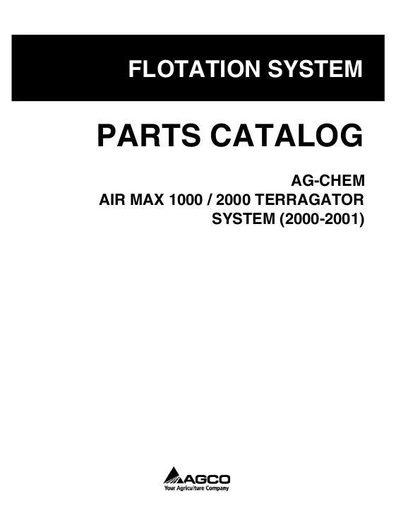 AGCO 1000 2000 AirMax TerraGator (system, 2000-01) Parts Book AG546479D English