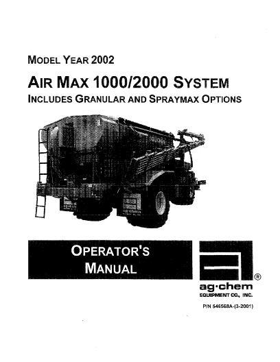 AGCO 1000 2000 AirMax TerraGator (system, 2002) Operator Manual AG546568 English