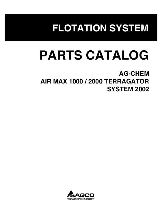 AGCO 1000 2000 AirMax TerraGator (system, 2002) Parts Book AG546567D English