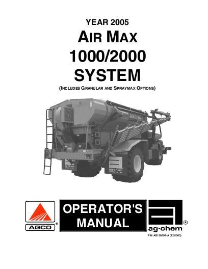 AGCO 1000 2000 AirMax TerraGator (system, 2005) Operator Manual AG128699 English