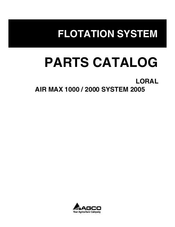 AGCO 1000 2000 AirMax (system, 2005) Parts Book WR128708B English