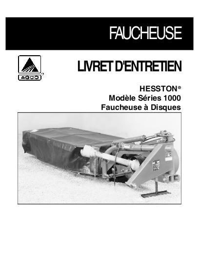 AGCO 1000 Series Disc Mower Operator Manual 700723136D French