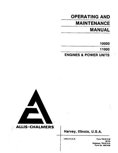 AGCO 10000 11000 Engine & Power Unit Operator Manual 79007428 English