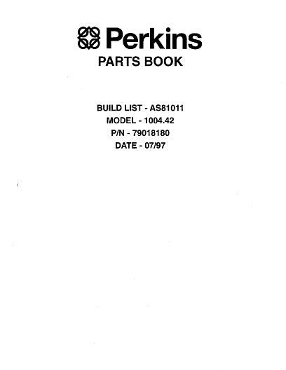 AGCO 1004.42 Perkins Engine (AS81011, 1997) Parts Book 79018180 English