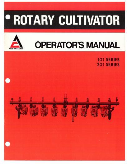 AGCO 101 201 Series Cultivator (rotary, 4x4, 7x7) Operator Manual 70588821 English