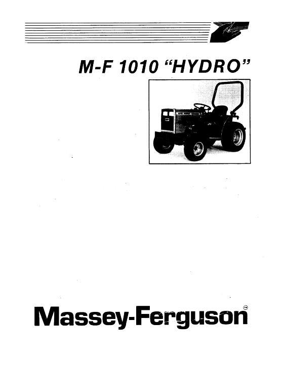 AGCO 1010 Compact Tractor (hydro trans.) Operator Manual 1449610F1 French