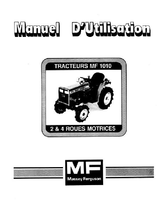 AGCO 1010 Compact Tractor (standard trans.) Operator Manual 1449042F2 French