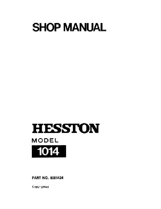AGCO 1014 Mower Conditioner (side and center pivot) Service Manual 8081424 English