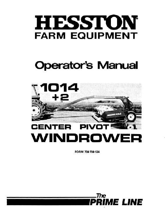AGCO 1014+2 Mower Conditioner (1982-83) Operator Manual 700700124 English