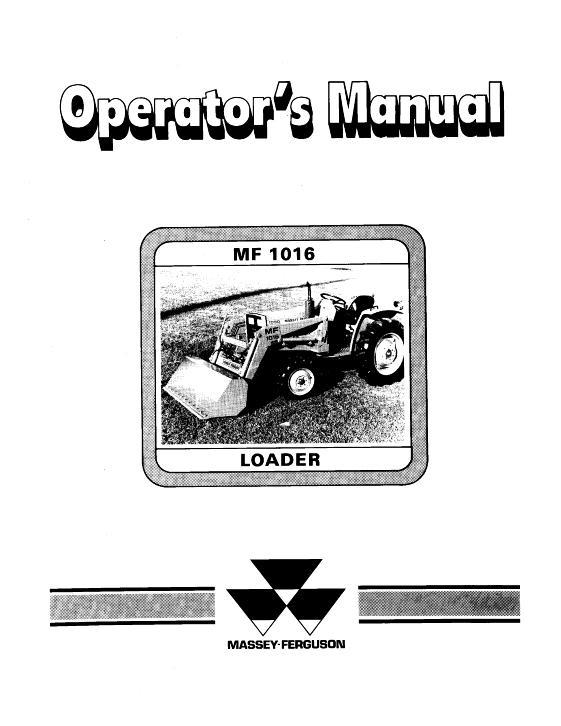 AGCO 1016 Loader Operator Manual 1449127M3 English