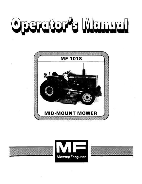 AGCO 1018 Mower Operator Manual 1449137M1 English