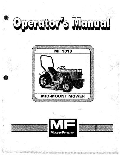 AGCO 1019 Mower Operator Manual 1449163M2 English