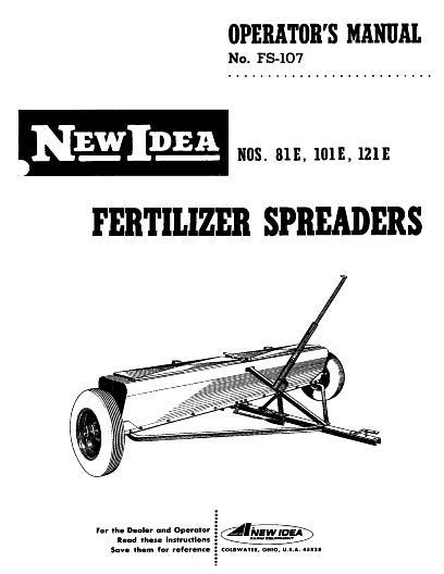 AGCO 101E 121E 81E Fertilizer Spreader (dry) Operator Manual FS107 English