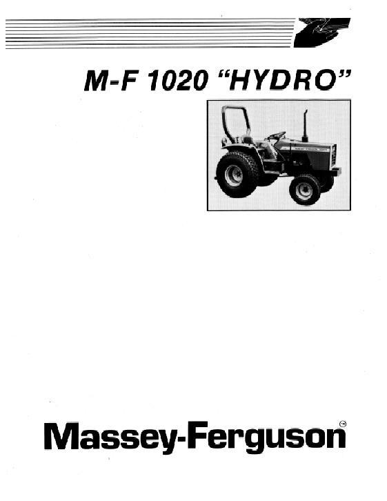 AGCO 1020 Compact Tractor (hydro trans.) Operator Manual 1449611F1 French