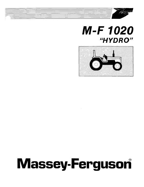 AGCO 1020 Compact Tractor (hydro transmission) Operator Manual 1449170M2 English