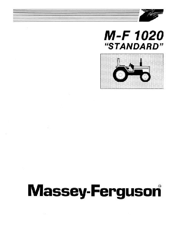 AGCO 1020 Compact Tractor (standard transmission) Operator Manual 1449019M5 English