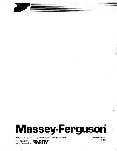 AGCO 1023 Mower (rear 3-pt mount) Operator Manual 1449601M1 English