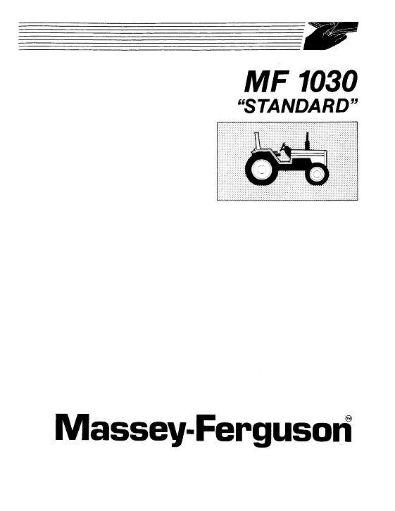 AGCO 1030 Compact Tractor (standard transmission) Operator Manual 1449078M4 English