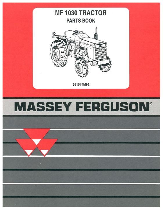 AGCO 1030 Compact Tractor (standard transmission) Parts Book 651514M92 English