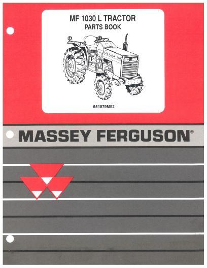 AGCO 1030 Compact Tractor (synchromesh transmission) Parts Book 651579M92 English