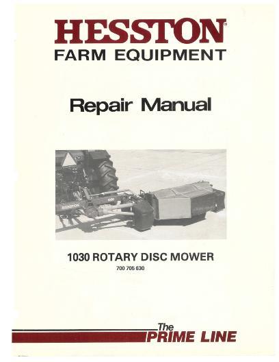 AGCO 1030 Rotary Disc Mower 1035 Conditioner (1984) Service Manual 700705630 English