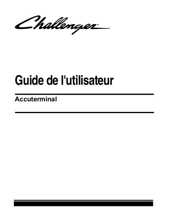 AGCO 1038 1042 1046 1050 Tractor Accuterminal (display) Operator Manual 72630598 French