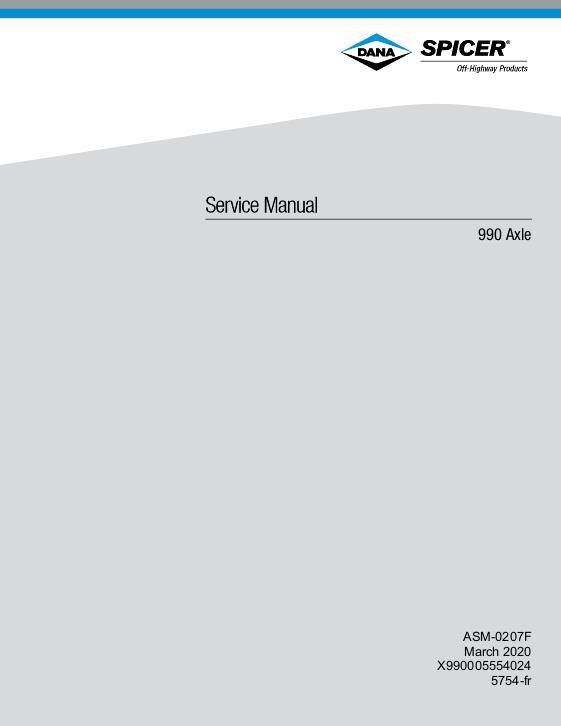 AGCO 1038 1042 1046 1050 Tractor (Dana 990 front axle) (section) Service Manual 72663065 French