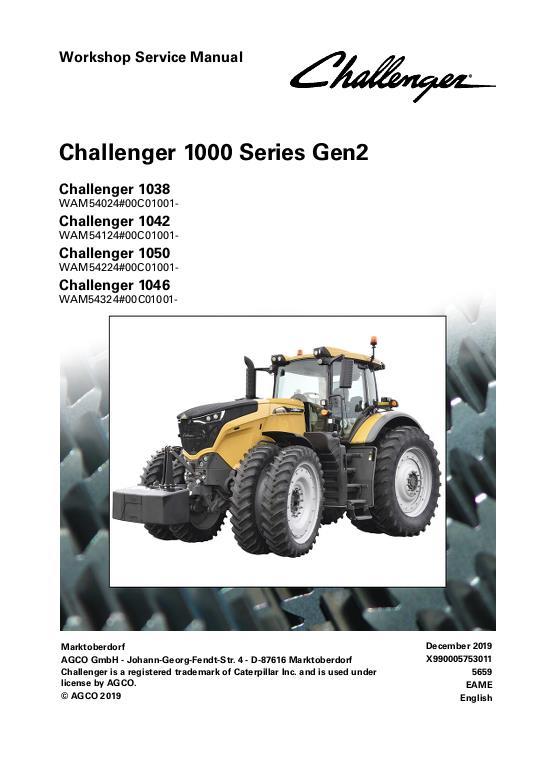AGCO 1038 1042 1046 1050 Tractor (No Am, Gen 2) Service Manual 72660969 English