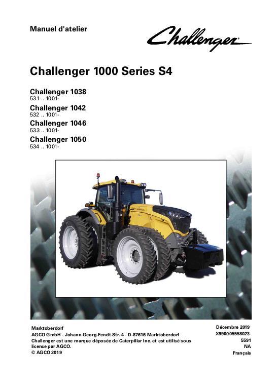 AGCO 1038 1042 1046 1050 Tractor (S4, tier 4) Service Manual 72659037 French