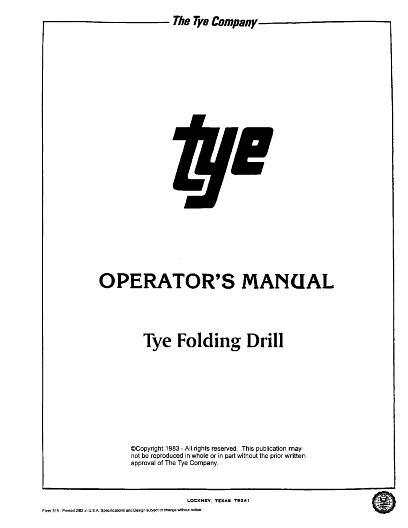 AGCO 104 Series Folding Drill (30 and 40 ft) Operator Manual 000-515 English