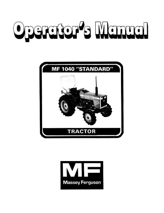 AGCO 1040 Compact Tractor Operator Manual 1449136M3 English