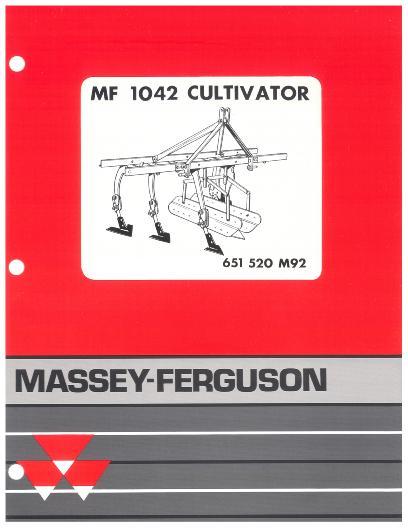 AGCO 1042 Cultivator (rigid) Parts Book 651520M92 English