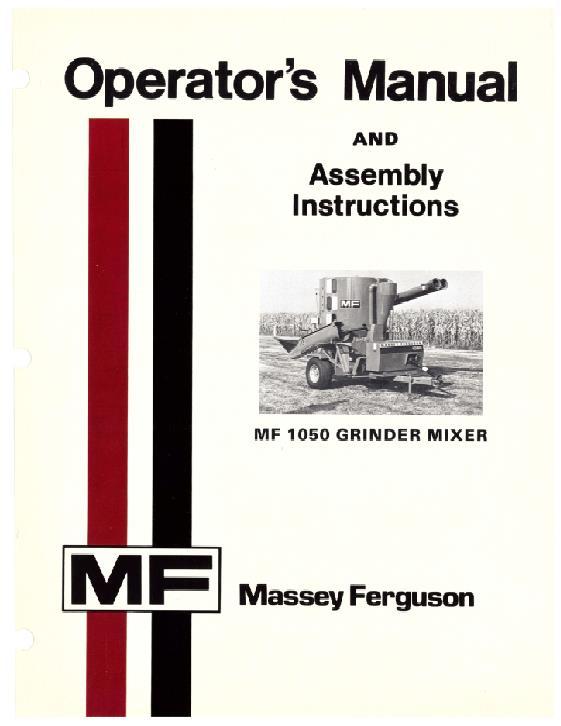 AGCO 1050 Grinder Mixer Operator Manual 1448519M1 English