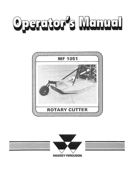 AGCO 1051 Rotary Cutter Operator Manual 1449162M2 English