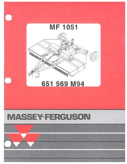 AGCO 1051 Rotary Cutter Parts Book 651569M94 English
