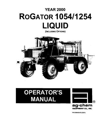 AGCO 1054 1254 RoGator (liquid system, 2000) Operator Manual AG546438 English