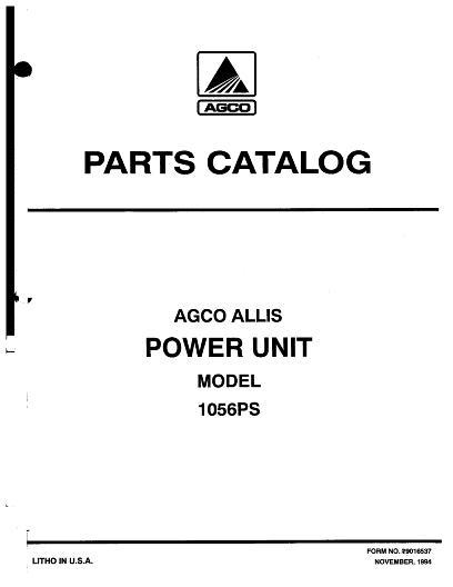 AGCO 1056PS Power Unit Parts Book 79016537 English