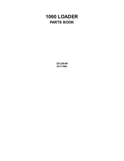 AGCO 1060 Loader Parts Book 651717M92 English