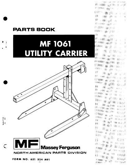 AGCO 1061 Utility Carrier Parts Book 651524M91 English